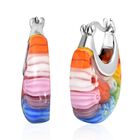 Mehrfarbige Murano-Stil Glas Huggie-Ohrringe