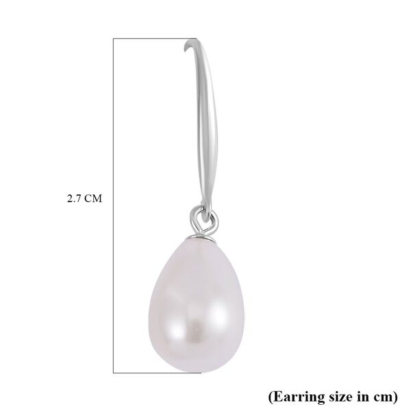 Weiße Muschelkernperle Ohrringe, 925 Silber rhodiniert - 8 ct. image number 5