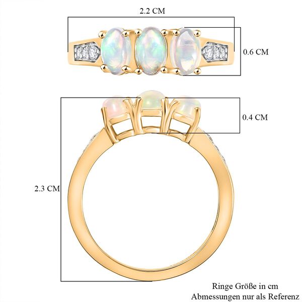 D'Joy AA Nat&uuml;rlicher, &auml;thiopischer Welo Opal und Zirkon Ring - 1 ct. image number 6