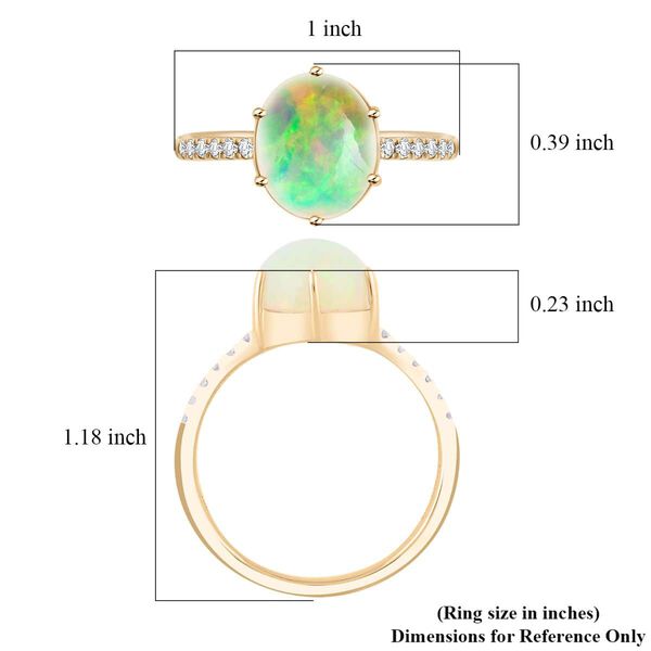 LUXORO zertifiziert und gepr&uuml;ft AAA nat&uuml;rlicher, &auml;thiopischer Welo Opal und Diamant Ring in 417 Gold - 2,85 ct. image number 5