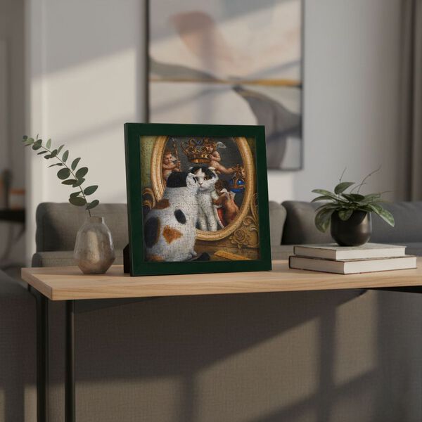 LIVMORE DIY Bilderrahmen Puzzle Bastelset, 169 Teile, Katzen Motiv, 18,1x13x18,1cm, Beige image number 2
