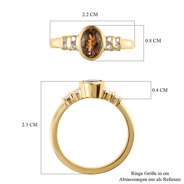 Natürlicher, goldener Tansanit und Zirkon-Ring - 1,02 ct. image number 7