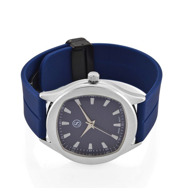 STRADA - Armbanduhr Legierung, silberfarben, Zifferblatt Blau-Hydraulic, 3 ATM wasserdicht image number 4