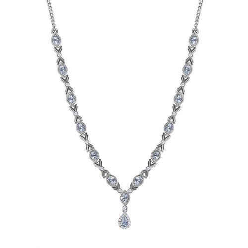 Espirito Santo Aquamarin und Zirkon Collier, ca. 45 cm, ca. 4.90 ct image number 0