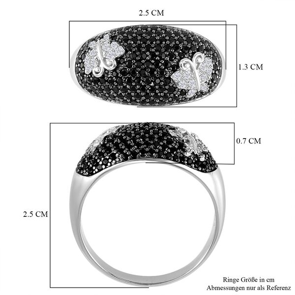 Schwarzer Spinell und Zirkon-Ring - 1,03 ct. image number 6