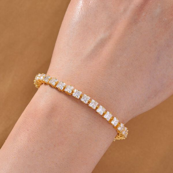 D'Joy Moissanit Armband ca. 20 cm 925 Silber 750 Gelbgold Vermeil ca. 10,57 ct. image number 3