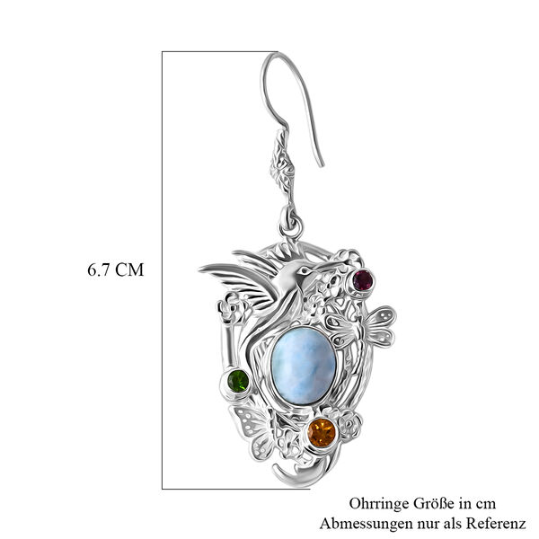 D'Joy Royal Bali Larimar, Citrin, Rhodolith Granat und Chromdiopsid Ohrringe - 9,76 ct. image number 5