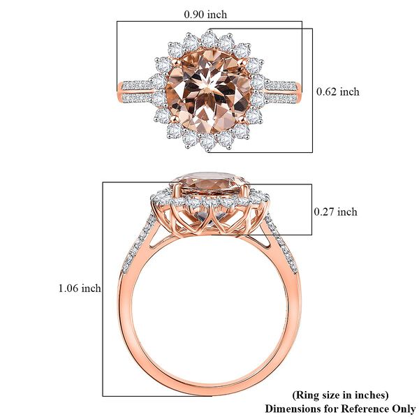 AAA Morganit, Weißer Diamant Ring 417 Gold (Größe 19.00) ca. 3,92 ct image number 5