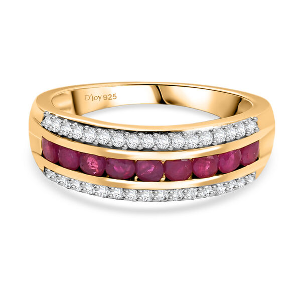 D'Joy AA burmesischer Rubin und Zirkon Ring - 1,34 ct.