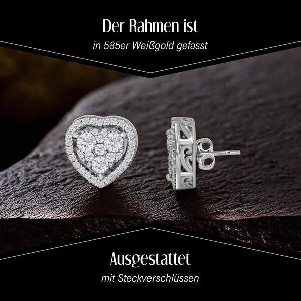 New York Kollektion- SI GH Diamant Herz Ohrringe- 0,75 ct. image number 2