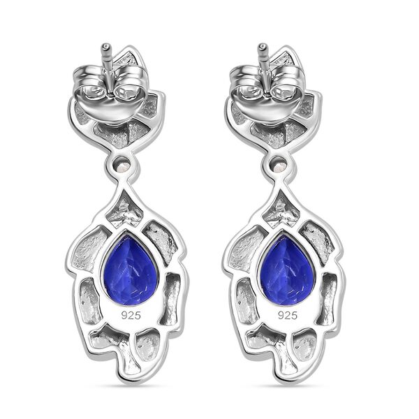 Tansanit-Farbe Quarz und Zirkon Ohrringe - 3,84 ct. image number 6