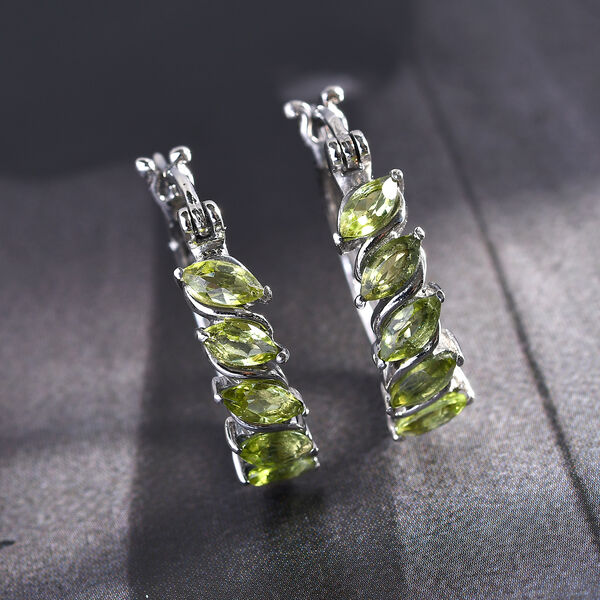 Nat&uuml;rlicher Peridot Creolen Edelstahl ca. 2,68 ct image number 2