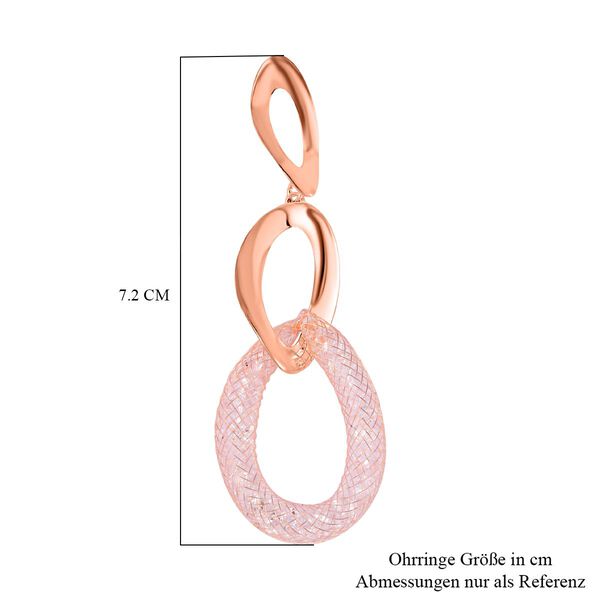 Weißer Kristall Ohrringe Reines Messing image number 5