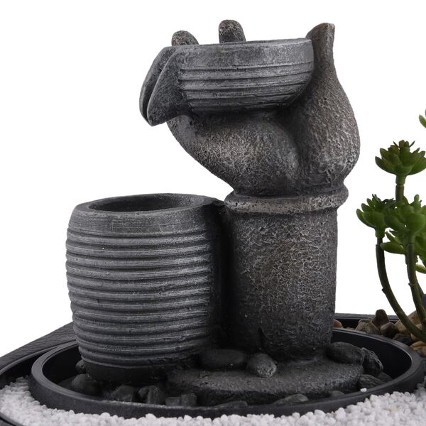 Indoor-Wasserbrunnen mit LED-Licht, 23x23x22 cm, Hand image number 10