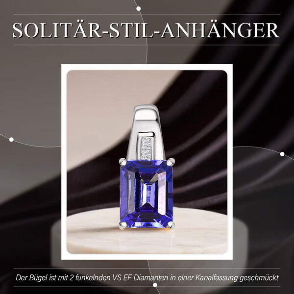 RHAPSODY AAAA Tansanit und VS EF Diamant Anh&auml;nger in 950 Platin - 2,33 ct. image number 2