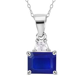 Blauer Spinell und Zirkon Anhänger, ca. 2,95 ct.