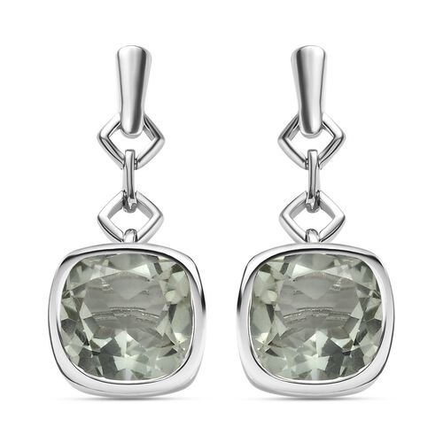 Prasiolith Ohrringe, 925 Silber platiniert ca. 7.57 ct image number 0