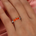 Purpurroter Feuer Opal 3 Stein Ring 925 Silber platiniert  ca. 1,21 ct image number 2
