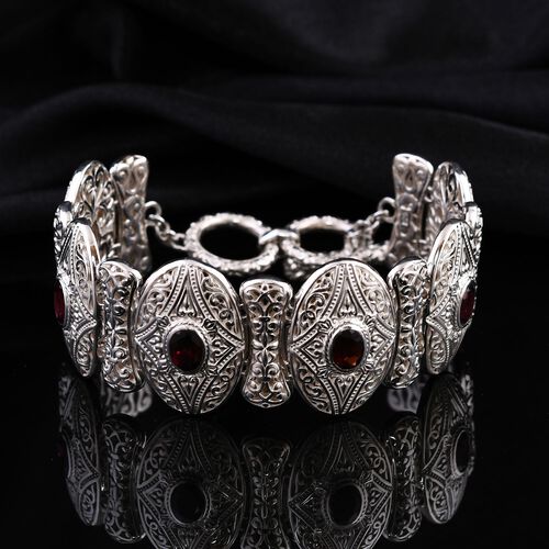 Royal Bali - Rhodolith Granat Armband, ca. 19 cm 925 Silber. ca.49.5g, ca. 1.01 ct image number 1