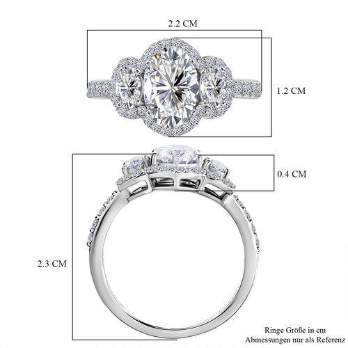 LUXURIANT DIAMOND - Lab Grown Diamant VS-EF IGI zertifiziert Ring, 950 Platin (Größe 17.00) ca. 2.50 ct image number 7