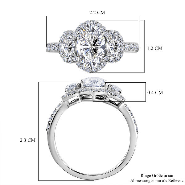 LUXURIANT DIAMOND - Lab Grown Diamant VS-EF IGI zertifiziert Ring, 950 Platin (Größe 17.00) ca. 2.50 ct image number 7