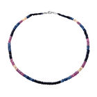 Mehrfarbige Saphir-Halskette, ca. 45 cm, 925 Silber ca. 110.00 ct