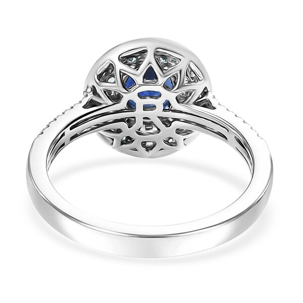 RHAPSODY zertifiziert und geprüft AAAA ceylonfarbener blauer Saphir, Paraiba Turmalin und VS Diamant Ring in 950 Platin - 1,89 ct. image number 4