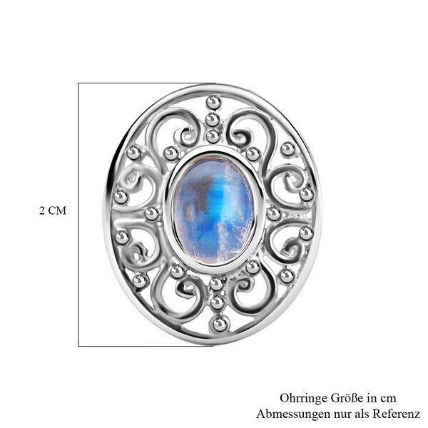 Royal Bali Kollektion - Regenbogen Mondstein Ohrringe 925 Silber ca. 2.53 ct image number 5