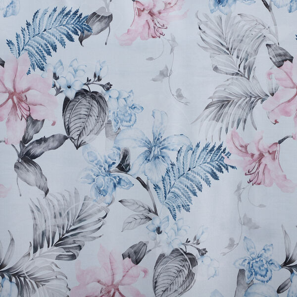 2er-Set - Verdunkelungsvorh&auml;nge mit 8 Metallringen, Blumenmuster, Rosa-Blau und Wei&szlig;&nbsp; image number 2