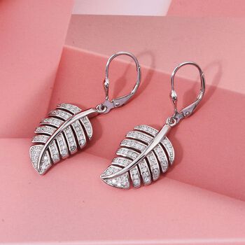 LUSTRO STELLA - Wei&szlig;er Zirkonia Ohrringe 925 Silber rhodiniert