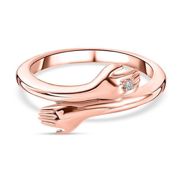 Weißer Diamant P3 Ring, 925 Silber rosévergoldet (Größe 16.00) ca. image number 0