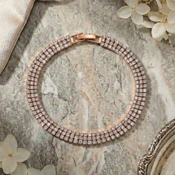 Wei&szlig;er Zirkonia Armband ca. 19 cm Nickelfreies Messing Standard 4.00 ct