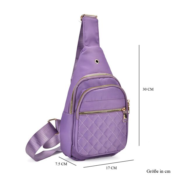 Rucksack mit RFID-Schutz in Steppoptik, 17x7,5x30cm, Lavendel image number 7