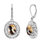 Der Schimmer der Natur - Erdnuss Holz Jaspis Ohrringe 316L Edelstahl ca. 4.45 ct