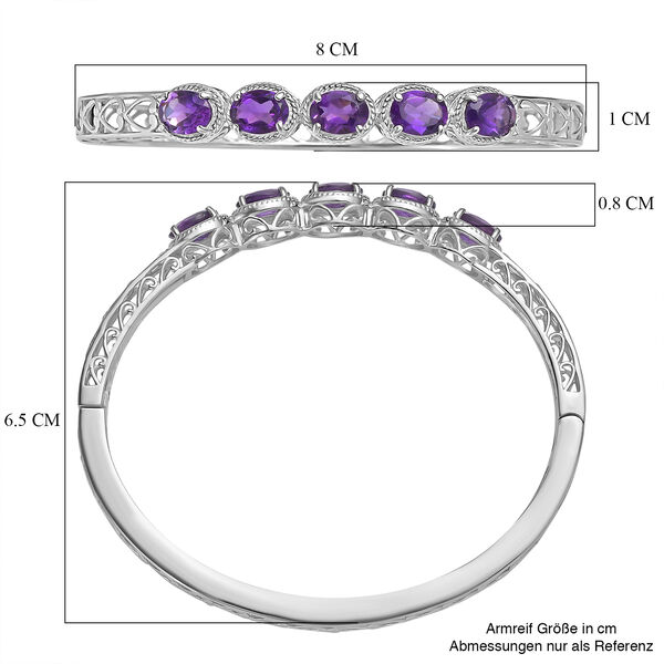 Afrikanischer Amethyst Armreif ca. 18.5 cm 316L Edelstahl ca. 5.55 ct image number 5