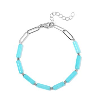 Amazonit Armband ca. 20 cm + 3.5 cm Extender, 316L Edelstahl ca. 22.50 ct