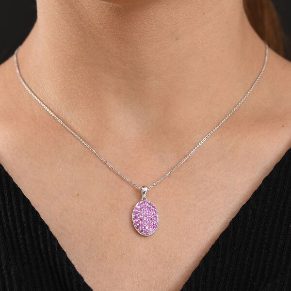 D'Joy Rosa Saphir Anh&auml;nger mit 45cm Kette -1,70 ct. image number 3