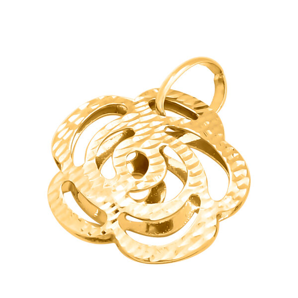 JCK Vegas floraler Anh&auml;nger mit Diamantschliff-Muster, 375 Gelbgold image number 2