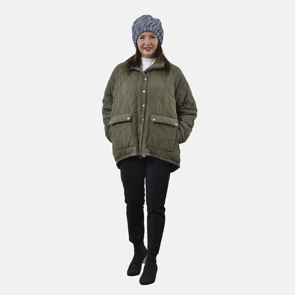 Innovativer 2 in 1 Infinity Schal und M&uuml;tze, Graues Zebramuster image number 4