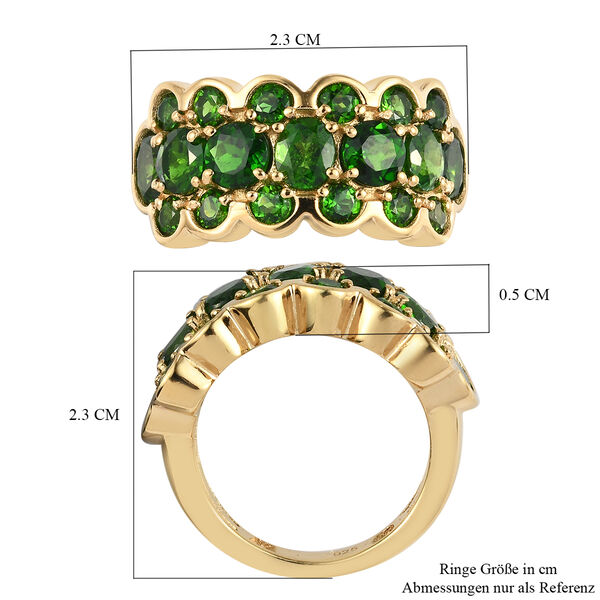 Nat&uuml;rlicher Chromdiopsid Ring 925 Silber vergoldet  ca. 2,47 ct image number 7