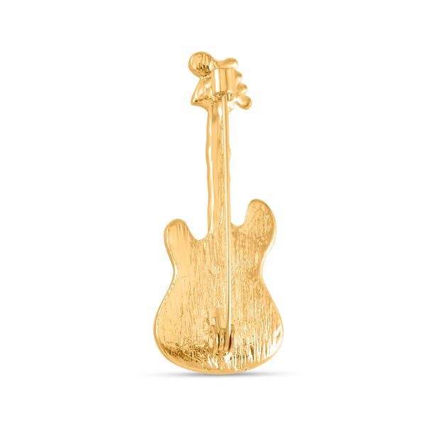 Weiße Muschelkernperle, Weißer Kristall Brosche  Std Gelb image number 3