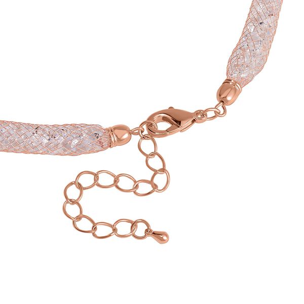 Weißer Kristall Halskette ca. 48 cm Messing image number 3