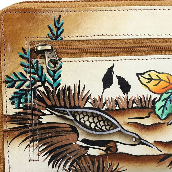 SUKRITI &ndash; handbemalte Echtleder Brieftasche, braun image number 7