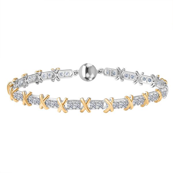 LUXURIANT SGL zertifiziertes SI-GH Labor Diamant 20cm zweifarbiges Armband - 3 ct. image number 0