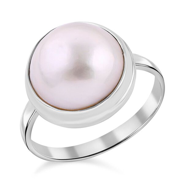 Royal Bali Kollektion- Wei&szlig;er Mabe Perle Ring image number 0