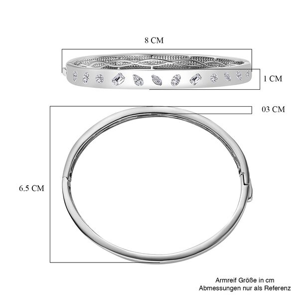 Wei&szlig;er Zirkonia Armreif ca. 19 cm Messing image number 6