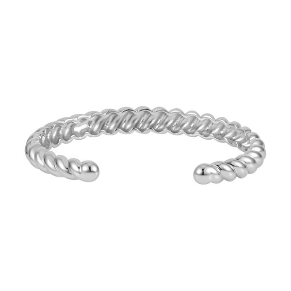 EVER TRUE Designer inspirierter gedrehter 19cm Armreif und Creolen in Silberton image number 10