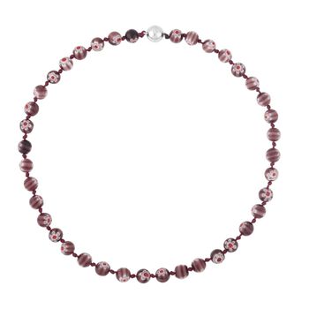 Murano-Stil, Murano-Glasperlen Design, Halskette, ca. 50 cm, Lila
