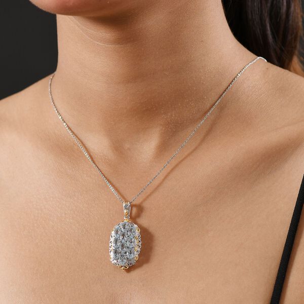 Himmelblauer Topas Anh&auml;nger Messing ca. 5.63 ct image number 3