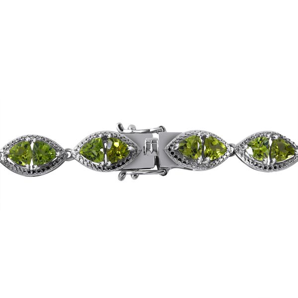 Natürliches Peridot Armband, ca. 18 cm, 925 Silber rhodiniert ca. 11.40 ct image number 2